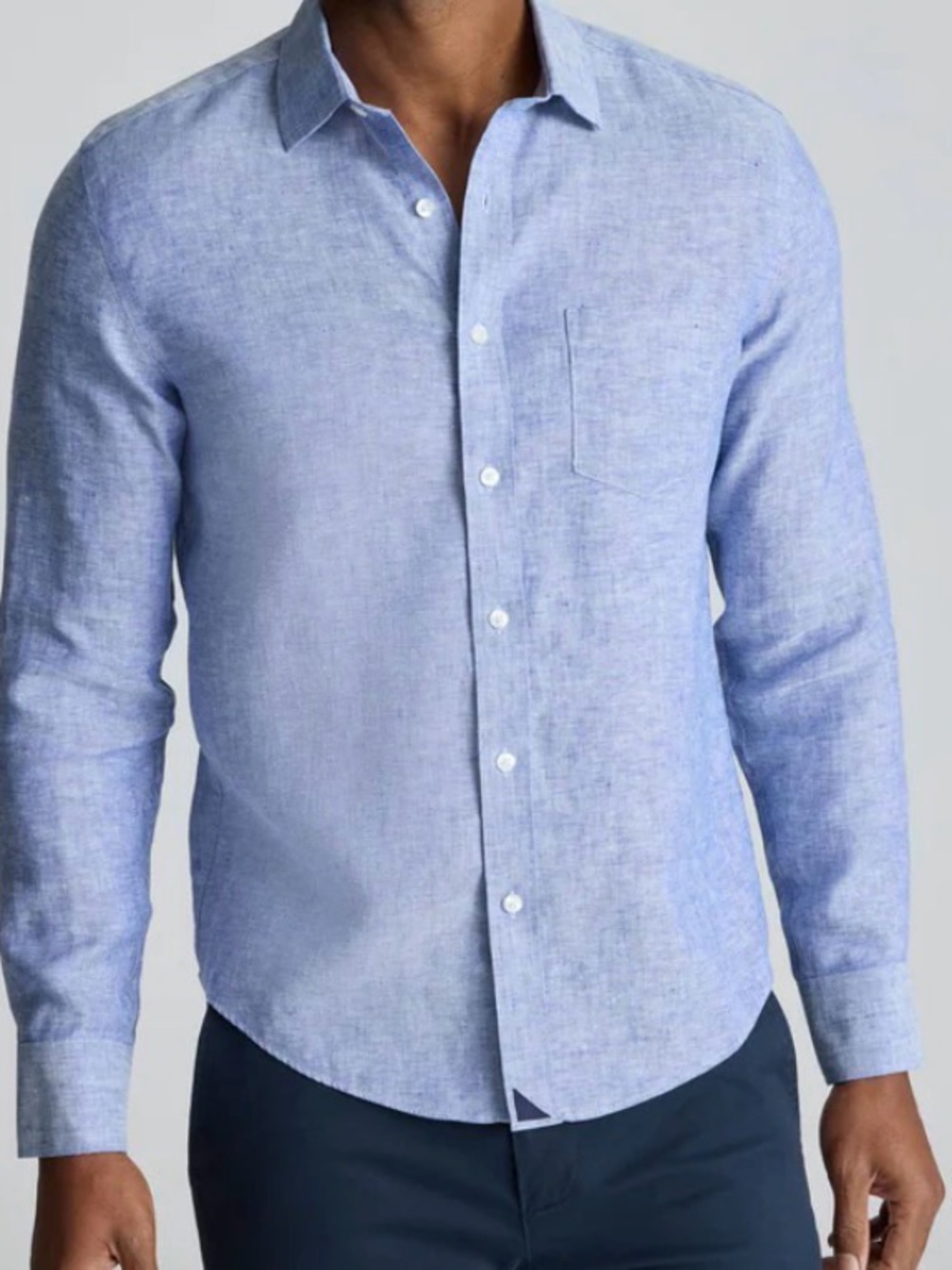 UNTUCKIT 100% Linen Men's Blue Button-Up Shirt, sz Large (white also available)